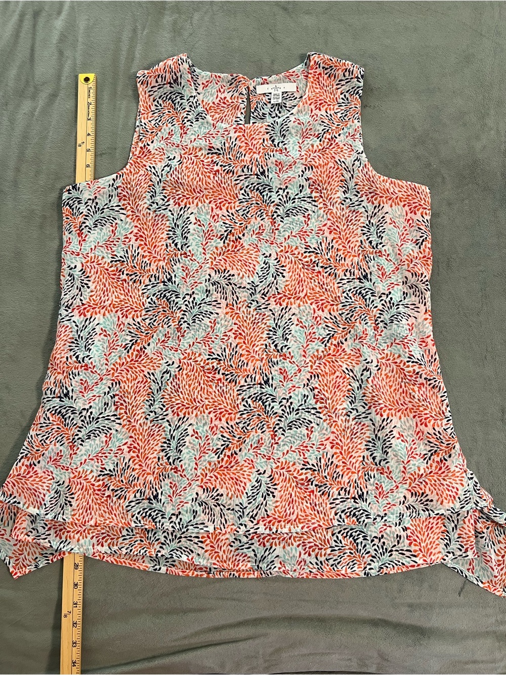 Fever Coral Multi Patterned Sleeveless Women’s Top